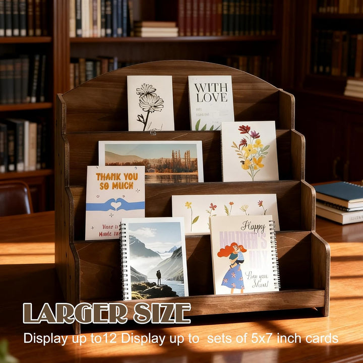 Kartenständer Aus Holz Mit 4 Etage Display Ständer, Postkartenständer, Präsentationsständer, Grusska