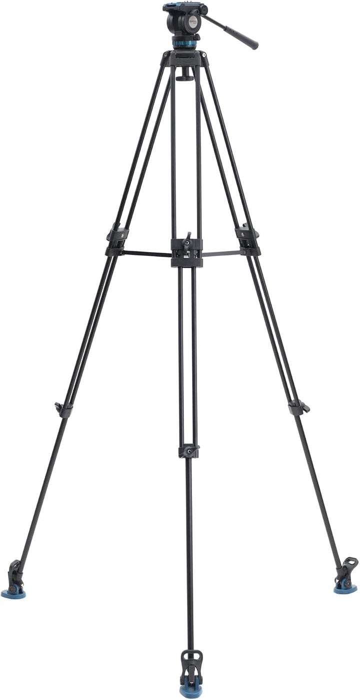 Benro Videostativ mit Kopf, 6,8 kg Traglast, stufenlose Panorama-Dämpfung, verdrehsichere Kameraplat
