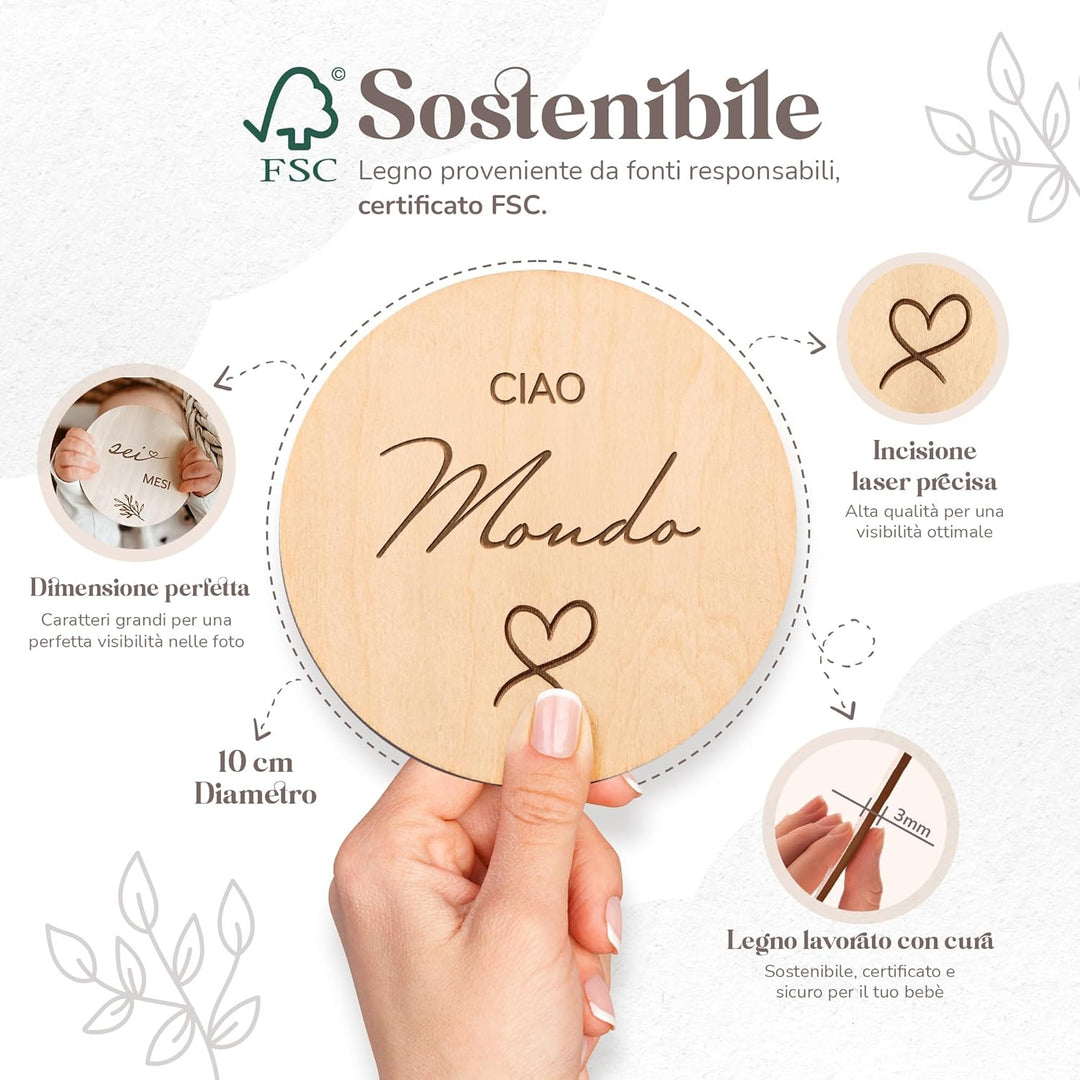 Mikito Italian Meilensteinkarten Baby