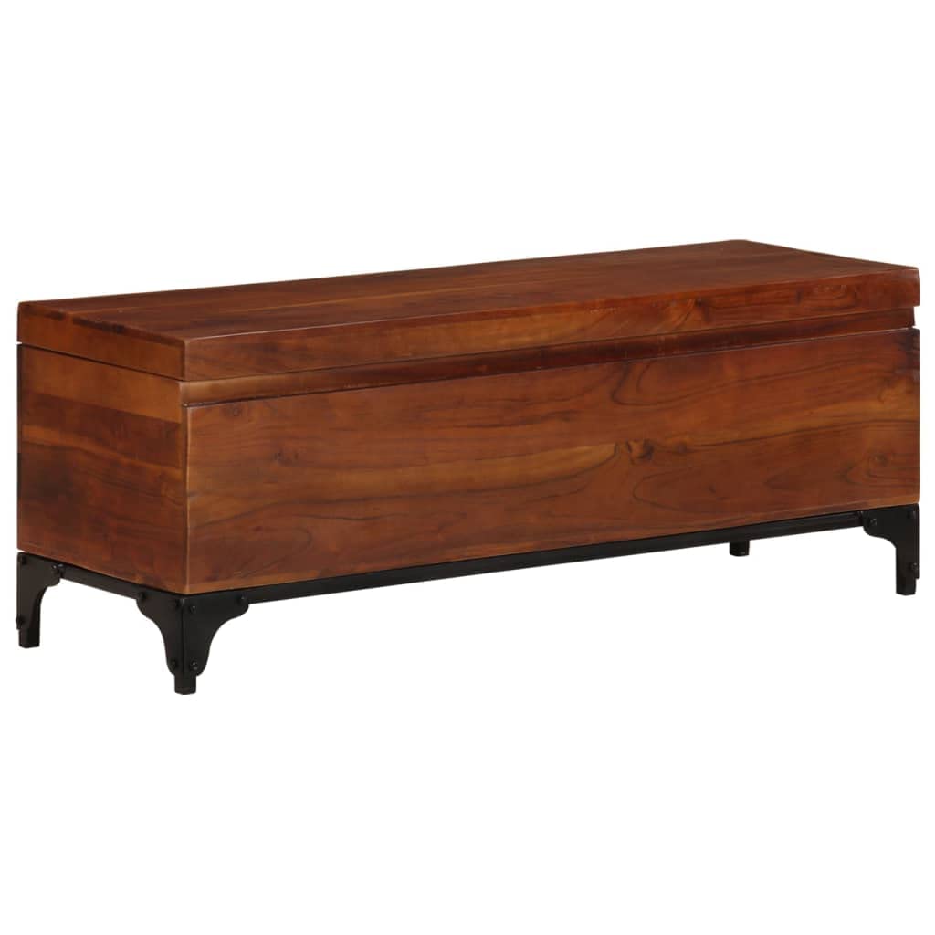 homiuse Aufbewahrungstruhe 110x35x41 cm Akazie Massivholz Schatztruhe Schatzkiste Truhe mit Deckel S