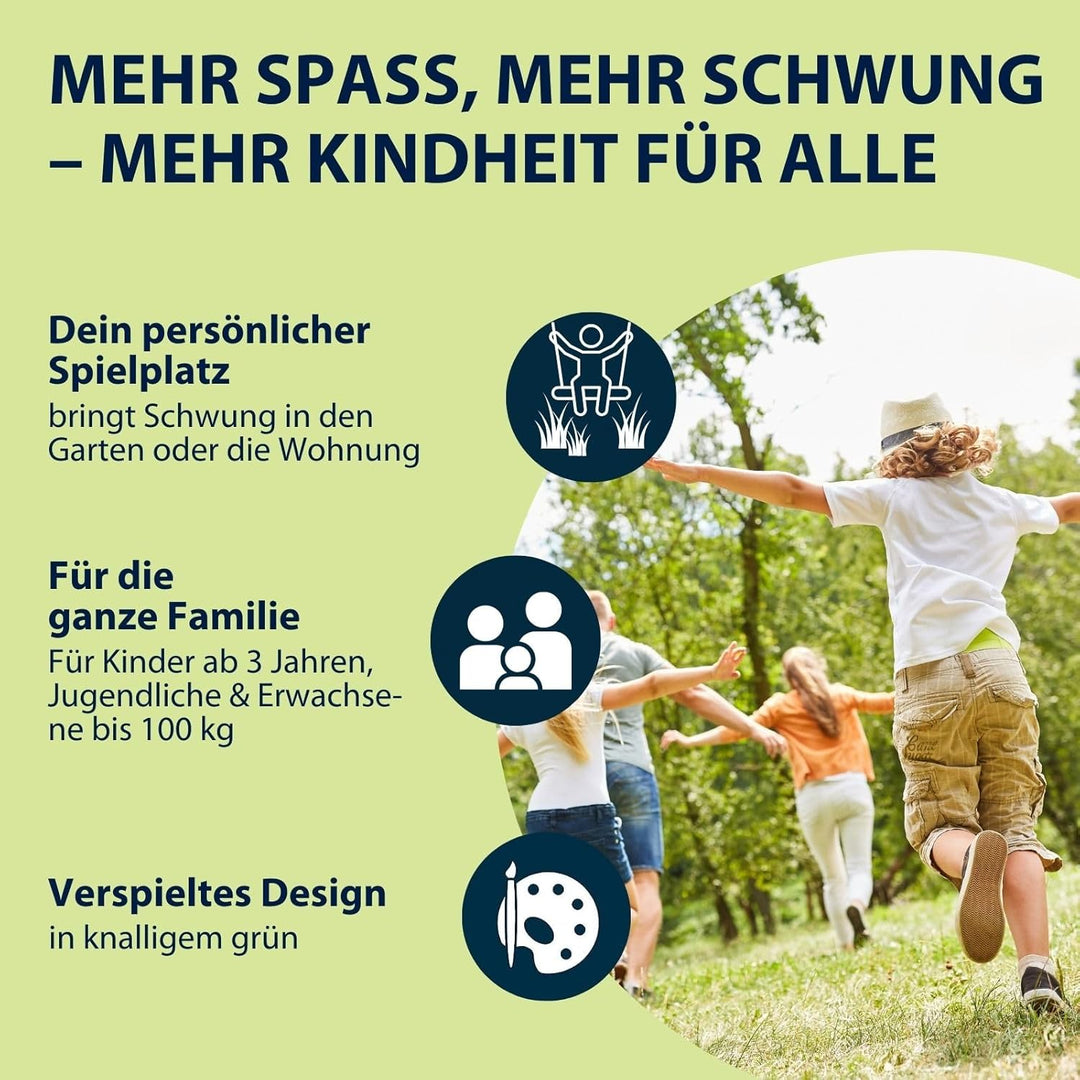 HUDORA Nestschaukel 110 cm, grün - Garten-Schaukel bis 100 kg belastbar - 72156