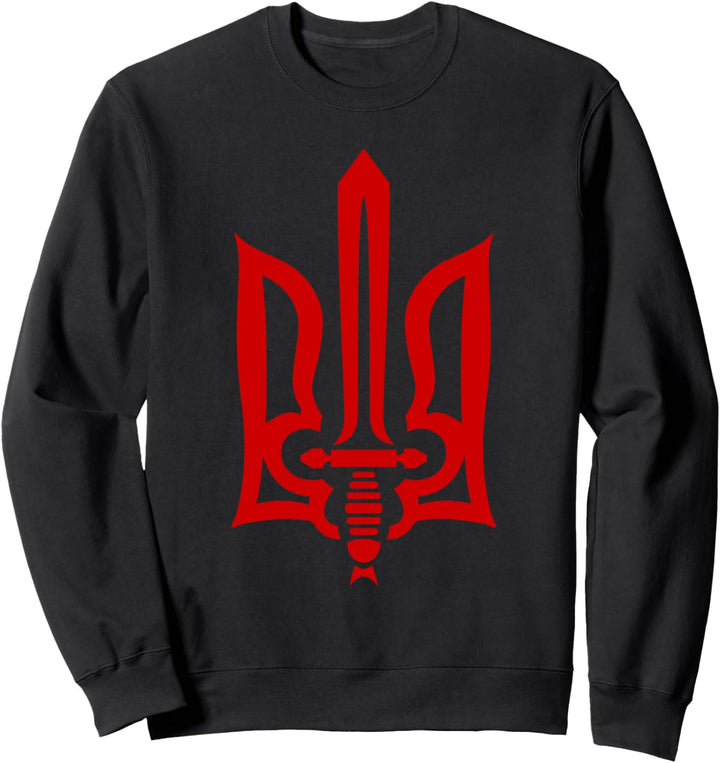 Stilisierter Tryzub (rot) ukrainischer Dreizack Sweatshirt