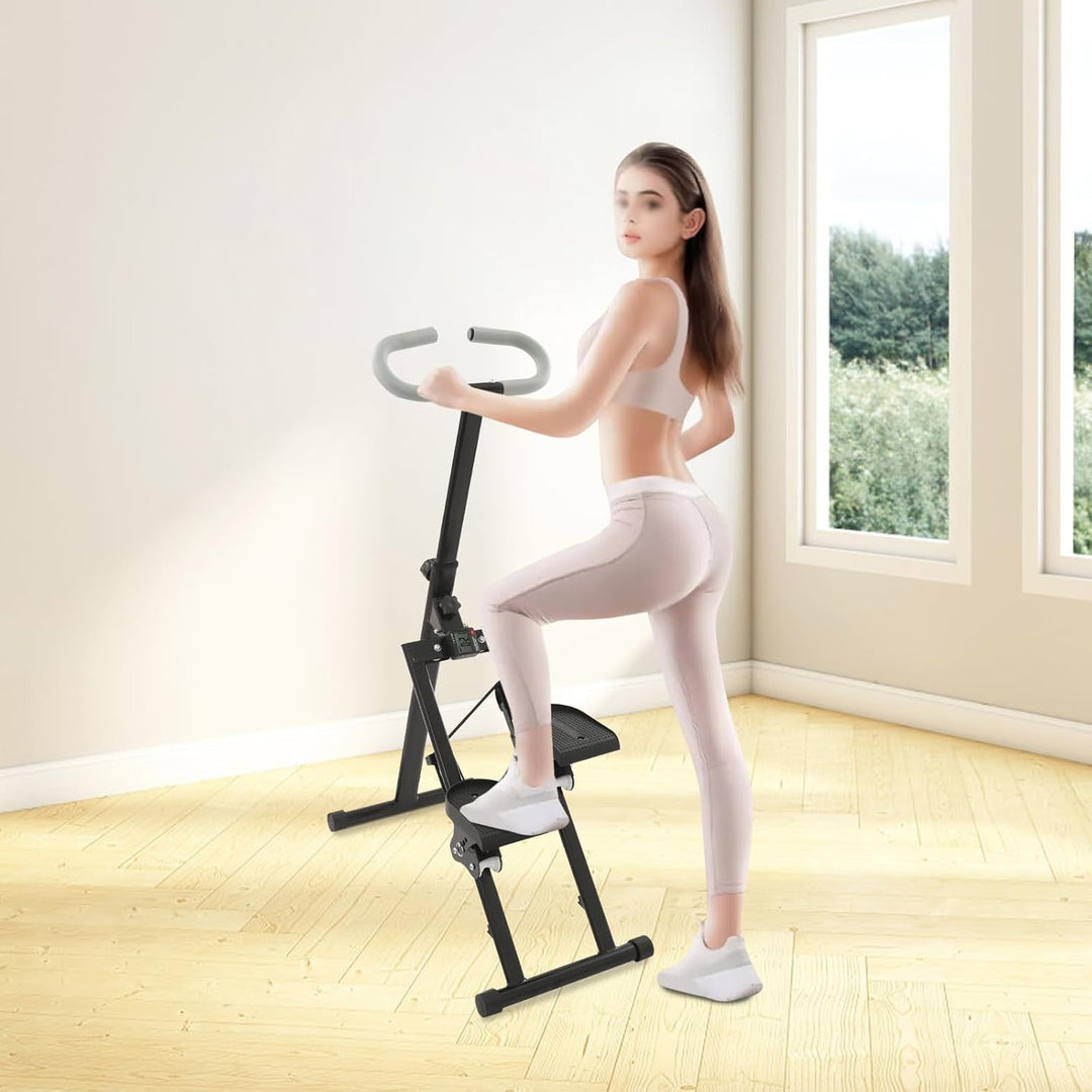 Schwarz Stair Stepper, Faltbarer Vertikaler Treppensteiger für Ganzkörpertraining Stair Stepper, für