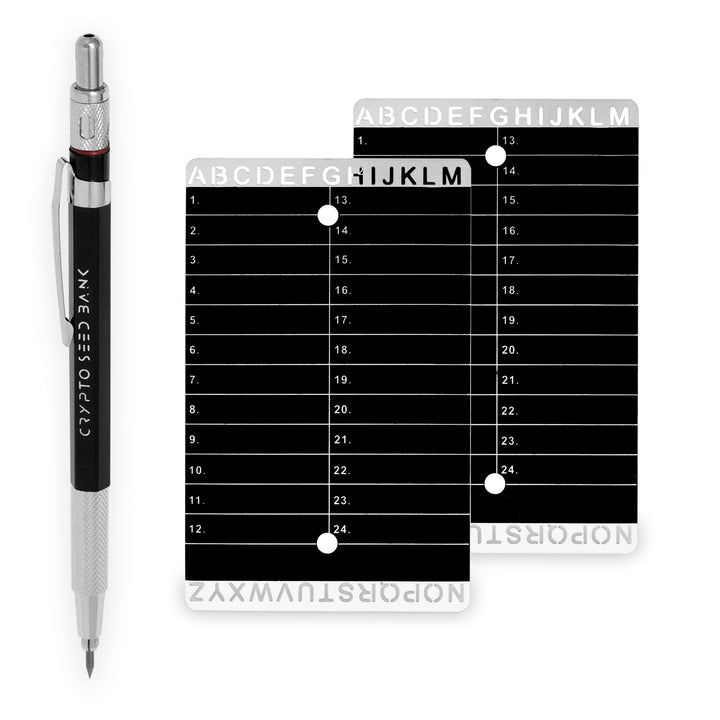 Crypto Seed Bank – Stahlplatten für KryptoSamenAufbewahrung – einfache und präzise Gravur für Bitcoi