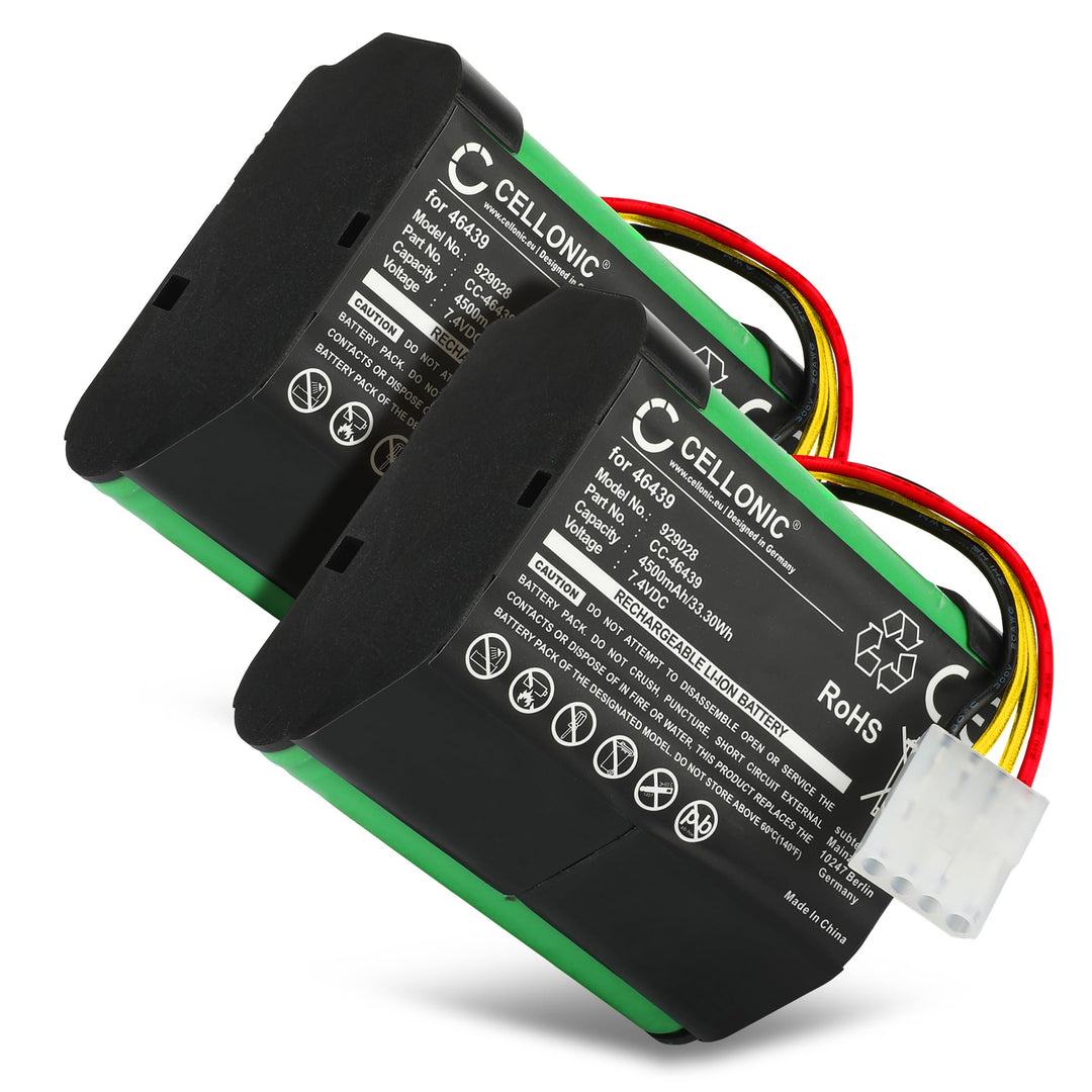 CELLONIC 2X Akku kompatibel mit Vorwerk Kobold VR100 VX100 Vorwerk 46439 PN46439 SCM61932 2x4500mAh