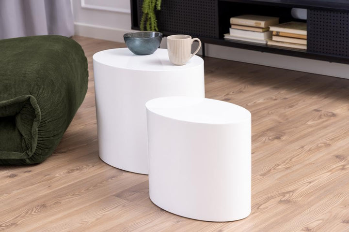 AC Design Furniture Rico Couchtisch in Hochglanz Optik 2er Set, B: 48 x H: 40 x T: 33 cm und B: 40 x