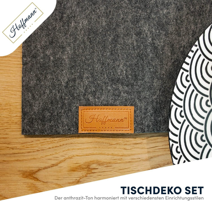 Hoffmann 6er Tischset aus Filz mit Platzsets und Untersetzern I Filzuntersetzer, Platzdeckchen für T