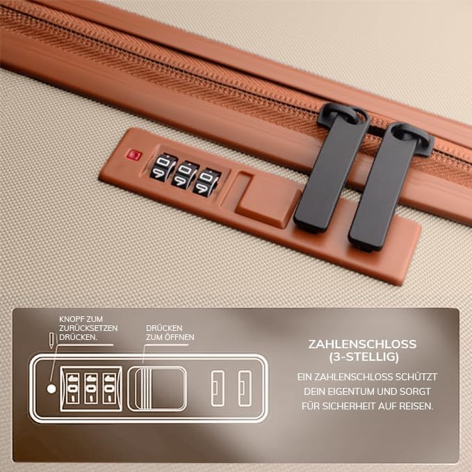 FERGÉ Kofferset 3 teilig Hartschale Milano Reisekoffer Trolley-Set (Handgepäck, L, XL) 3er Set Harts