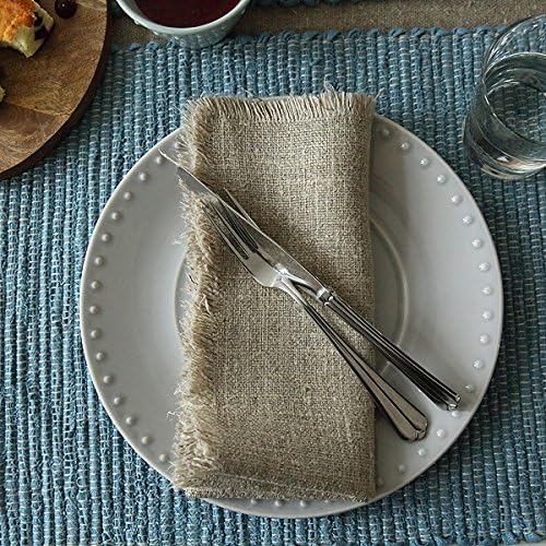 LinenMe, Naturleinen, 48,3 x 48,3 cm, Rustikale Servietten, 48 x 48 cm, naturfarben, 4 Stück, Leinen