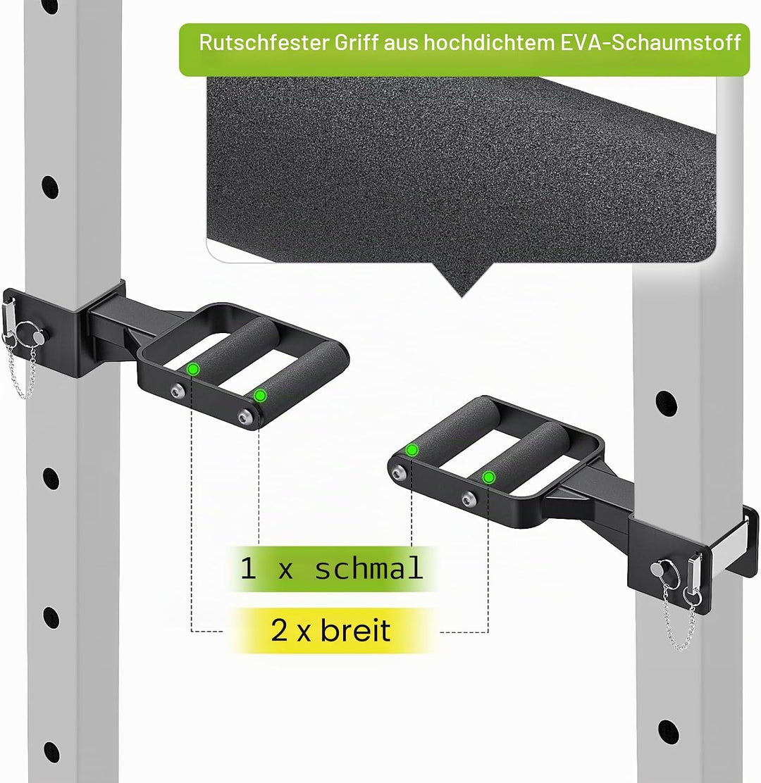 Kipika Muti-Grip Dip-Barren-Aufsatz für 5,1 x 5,1 cm und 7,6 x 7,6 cm Power-Rack, breite und schmale