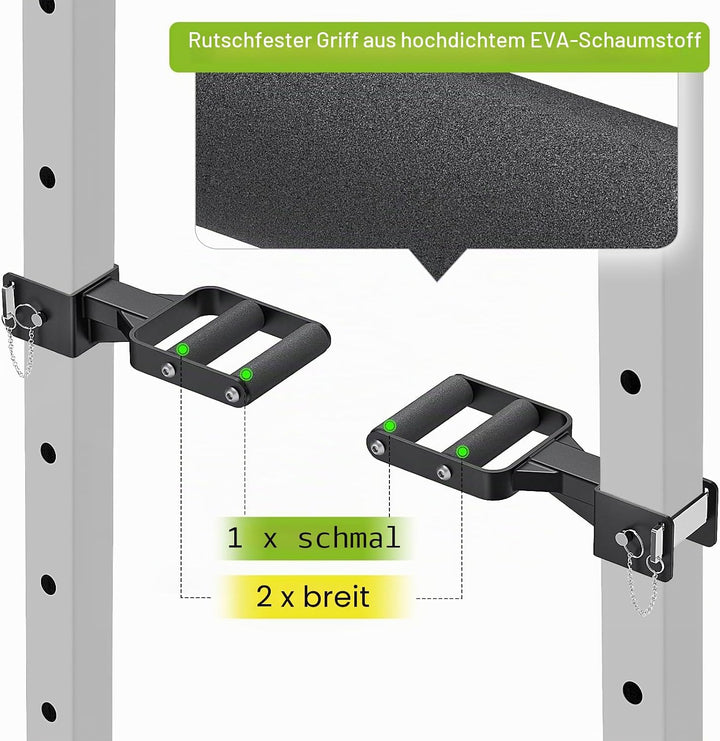 Kipika Muti-Grip Dip-Barren-Aufsatz für 5,1 x 5,1 cm und 7,6 x 7,6 cm Power-Rack, breite und schmale