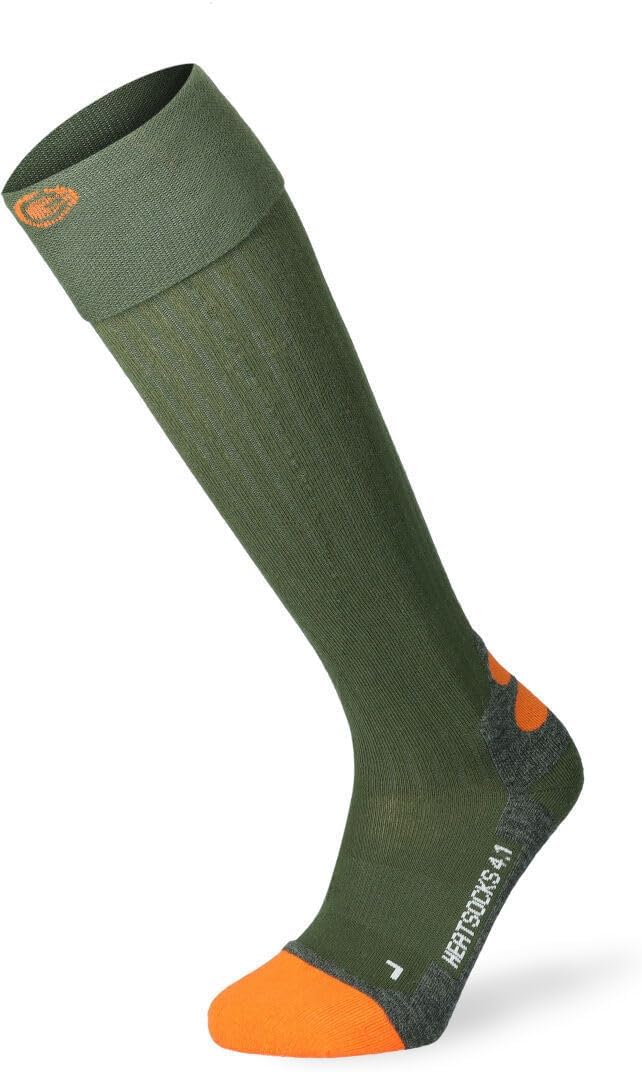 Lenz Unisex Heatsock 4.1 Toe Cap 35-38 grün/orange Socken, bunt, 42
