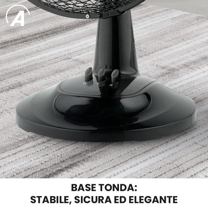 ARDES - AR5EA23B Leiser Tischventilator 3 FLÜGEL NEW EASY 23 - Ardes Ventilator ganz in Schwarz Oszi
