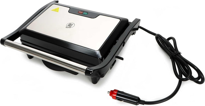 Kontaktgrill 24 Volt 240W für LKW Wohnmobil Boot - Elektrogrill mit LED-Kontrollleuchten - Kabel 105