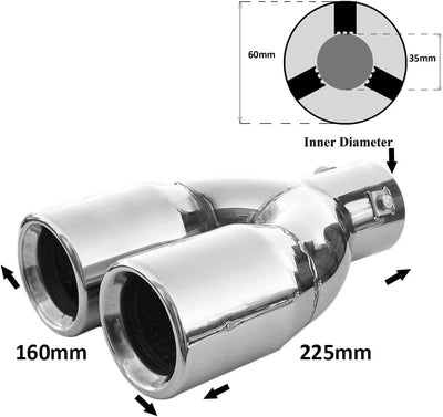 Doppel Auspuffblende Endrohr Endstuck Auspuff Blende Schalldampf Sportauspuff Universell Schalldampf