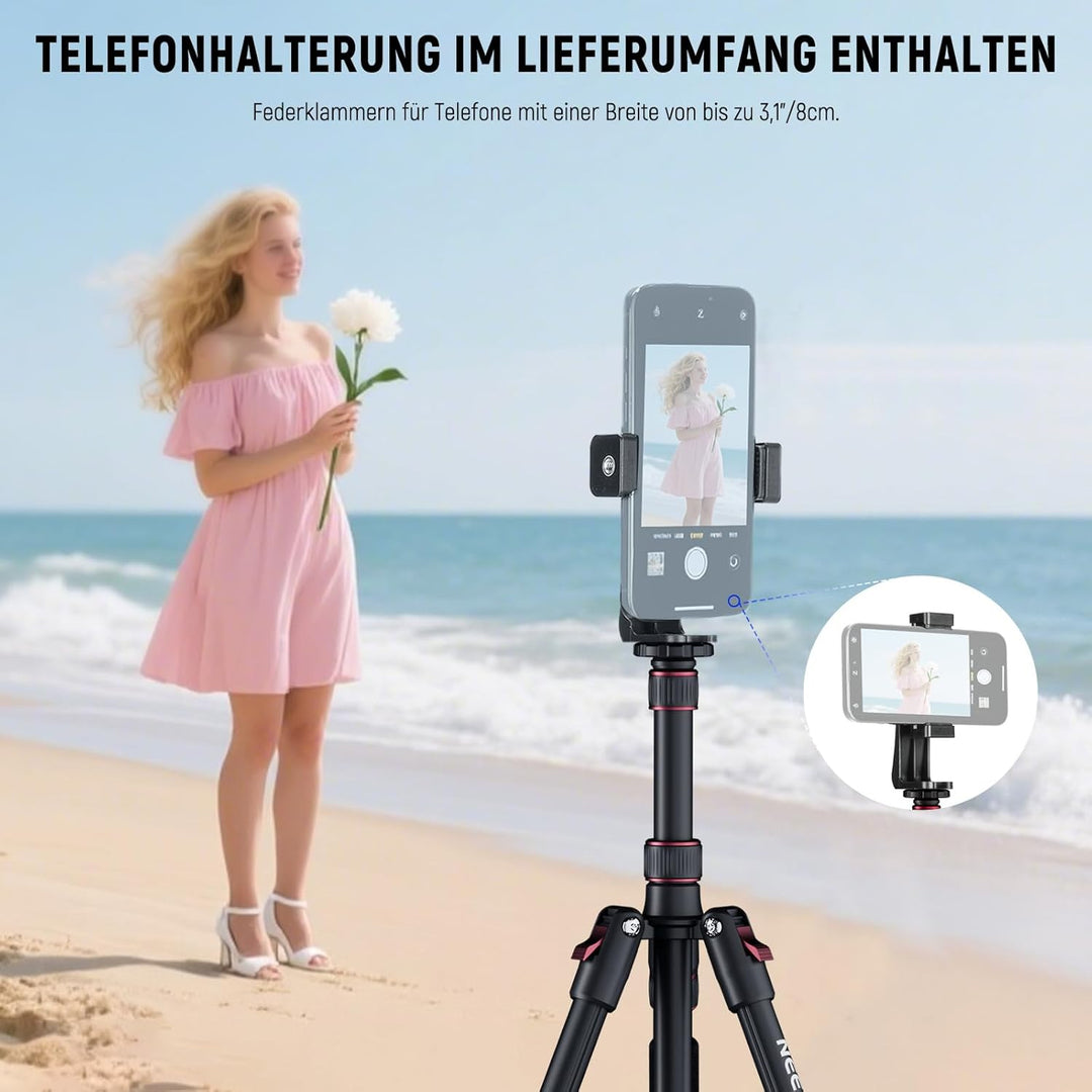 NEEWER Basics TP15 Kamerastativ Einbeinstativ, 68" Metall Heavy Duty tragbar Reisen DSLR Phone Ständ