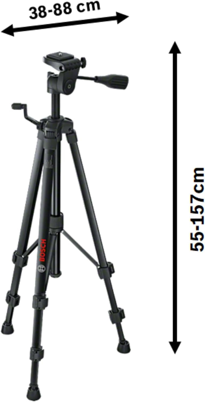 Bosch Professional 0601096B00 Stativ für Laser und Nivellier BT 150 (Höhe: 55 - 157 cm, Gewinde: 1/4