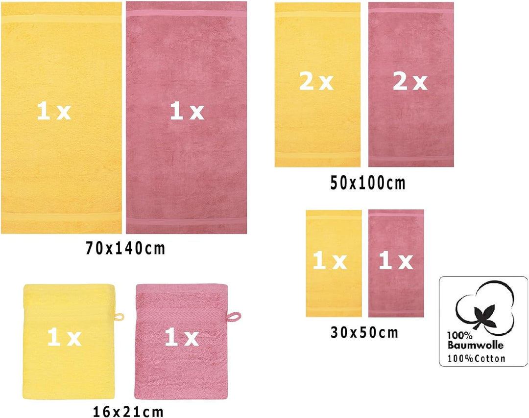 Betz 10-TLG. Handtuch-Set Premium 100% Baumwolle 2 Duschtücher 4 Handtücher 2 Gästetücher 2 Waschhan