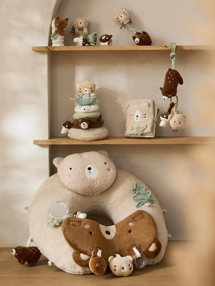 VERTBAUDET Baby Activity-Kissen wollweiss/grüner wald, wollweiss/grüner wald