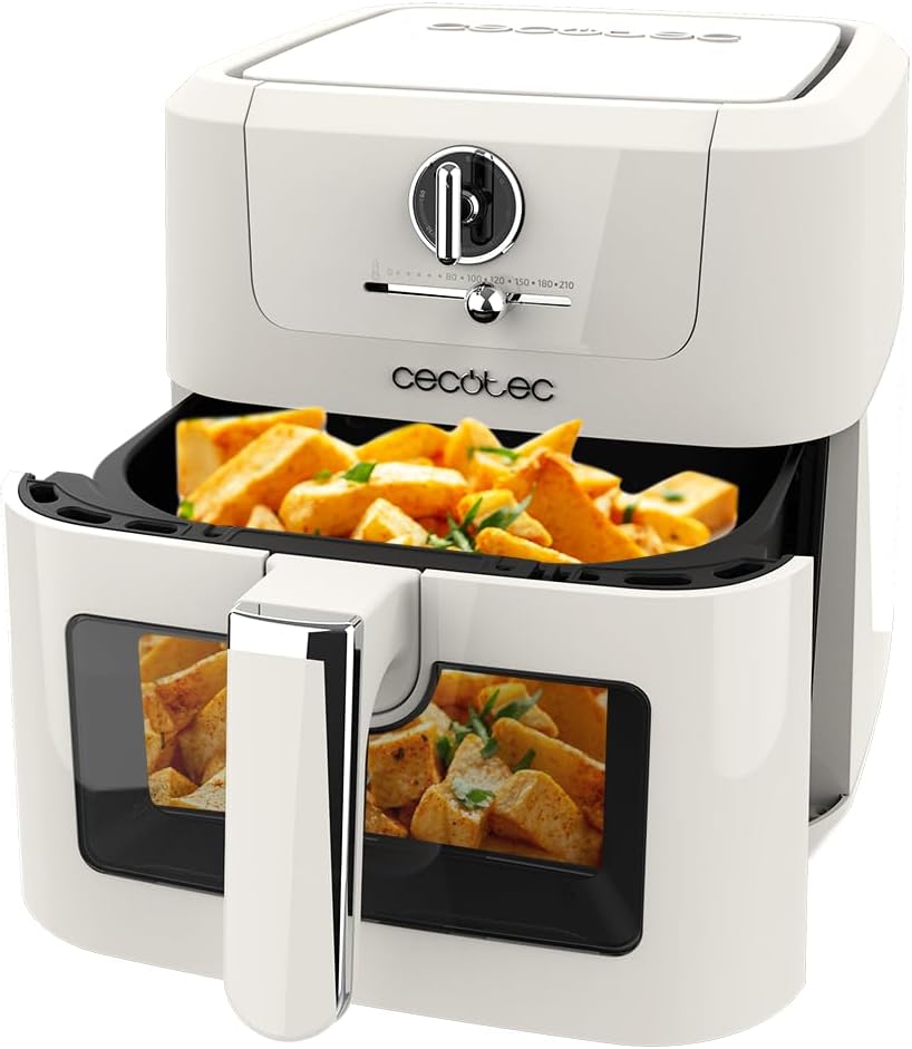 Cecotec Heissluftfritteuse ohne Öl 5 L mit Air Fryer Cecofry Antique 5000 Window. 1500 W, Digital, 5