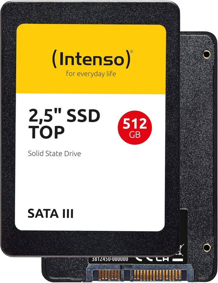 Intenso Interne 2,5" SSD SATA III Top, 512 GB, 550 MB/Sekunden, Schwarz 512GB Sata 2,5", 512GB Sata