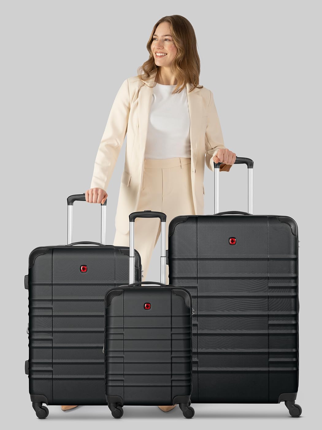 WENGER Koffer-Set 3-teilig für Damen und Herren | Reise-Trolleys 51 x 30 x 75 cm aus hochwertigem, s