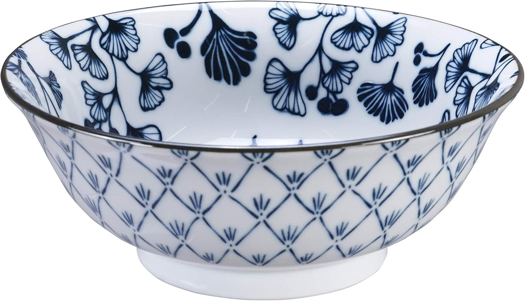 TOKYO design studio Flora Japonica 2-er Schalen-Set blau-weiss, Ø 20,3 cm, 8 cm hoch, ca. 1000 ml, a