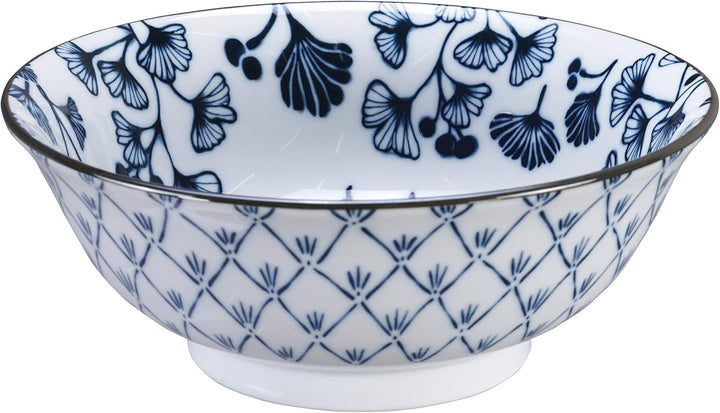 TOKYO design studio Flora Japonica 2-er Schalen-Set blau-weiss, Ø 20,3 cm, 8 cm hoch, ca. 1000 ml, a