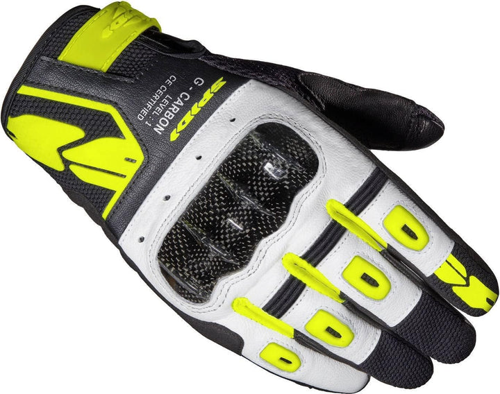 Spidi G-Carbon, Motorradhandschuhe, Farbe Schwarz-Neongelb, Grösse XL, mit Resistiver Touchscreen-Fu
