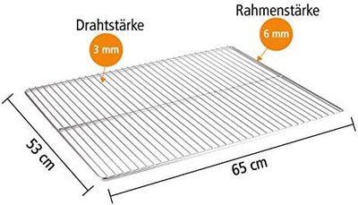 APS GN 2/1 Rost, Küchenrost, Küchenhelfer, Küchengitter, elektrolytisch poliert, Drahtstärke 3mm, Ra