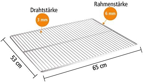 APS GN 2/1 Rost, Küchenrost, Küchenhelfer, Küchengitter, elektrolytisch poliert, Drahtstärke 3mm, Ra