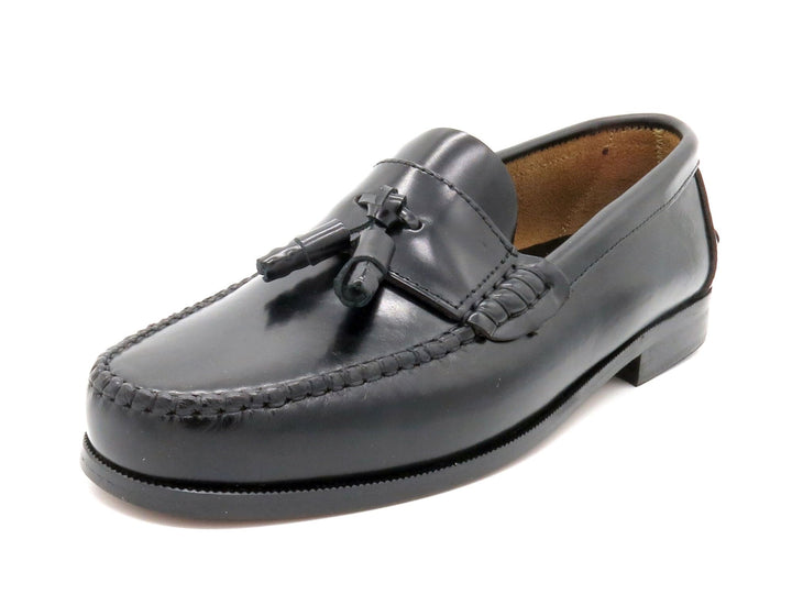 MARTTELY Herren Slipper Business Schuhe Ledersohle Rahmengenäht Premium Tassel Loafer 45 EU Schwarz,