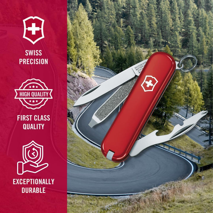 Victorinox Rally, Schweizer Taschenmesser Mini für Schlüsselanhänger, Swiss Army Knife, 9 Funktionen