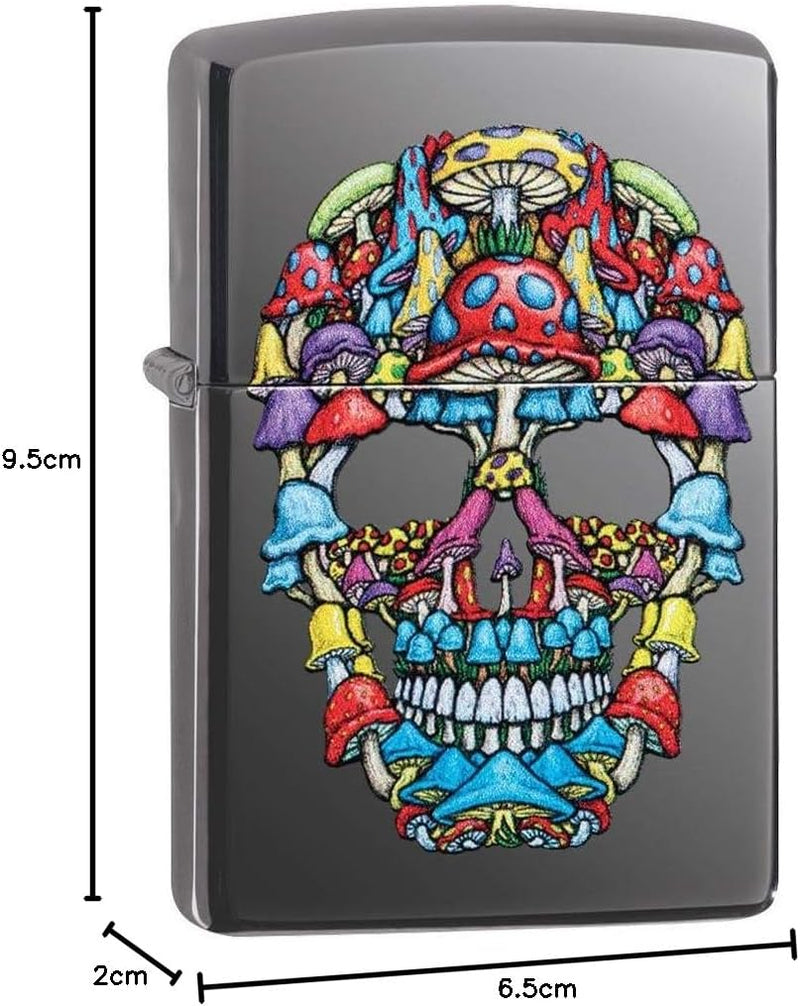 ZIPPO – Totenkopf Design, Color Image, Black Ice – Sturmfeuerzeug, nachfüllbar, in hochwertiger Gesc