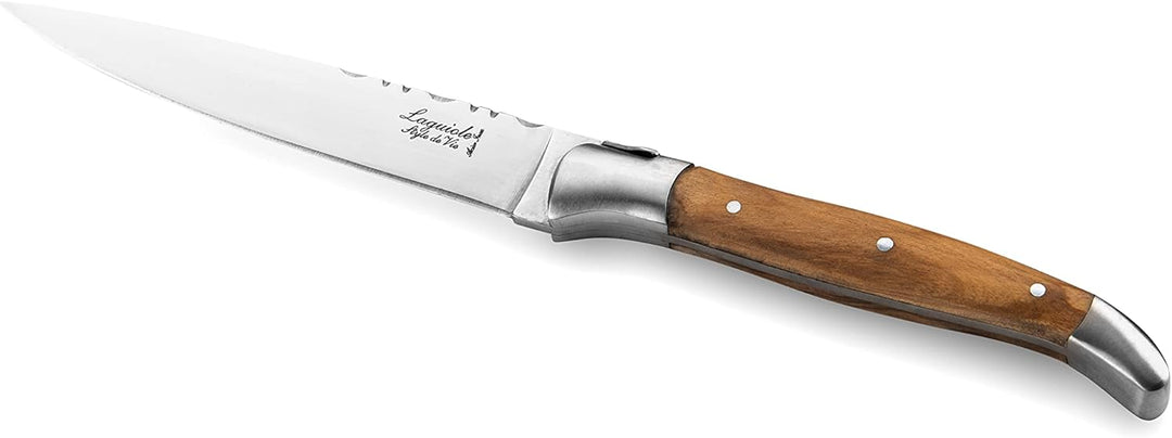 Laguiole Style de Vie Messerset Luxury Line, 5-teilig, Magnetischer Messerblock, Olivenholz