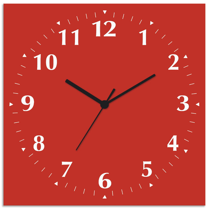 ARTLAND Wanddeko Wanduhr ohne Tickgeräusche Alu Quarzuhr 30x30 cm Quadratisch Lautlos 12 Ziffern Far
