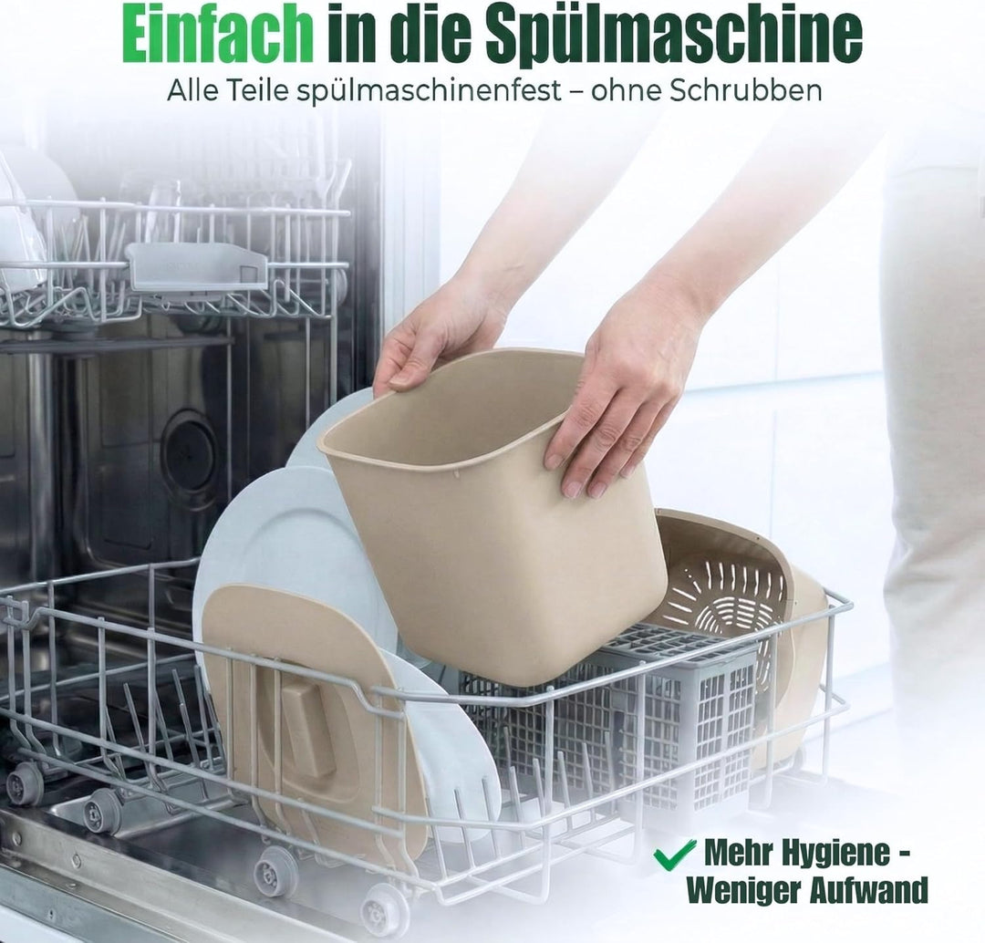 YourCasa® Biomülleimer Küche - 7L - Komposteimer für alltäglichen Biomüll Behälter - Spülmaschinenfe