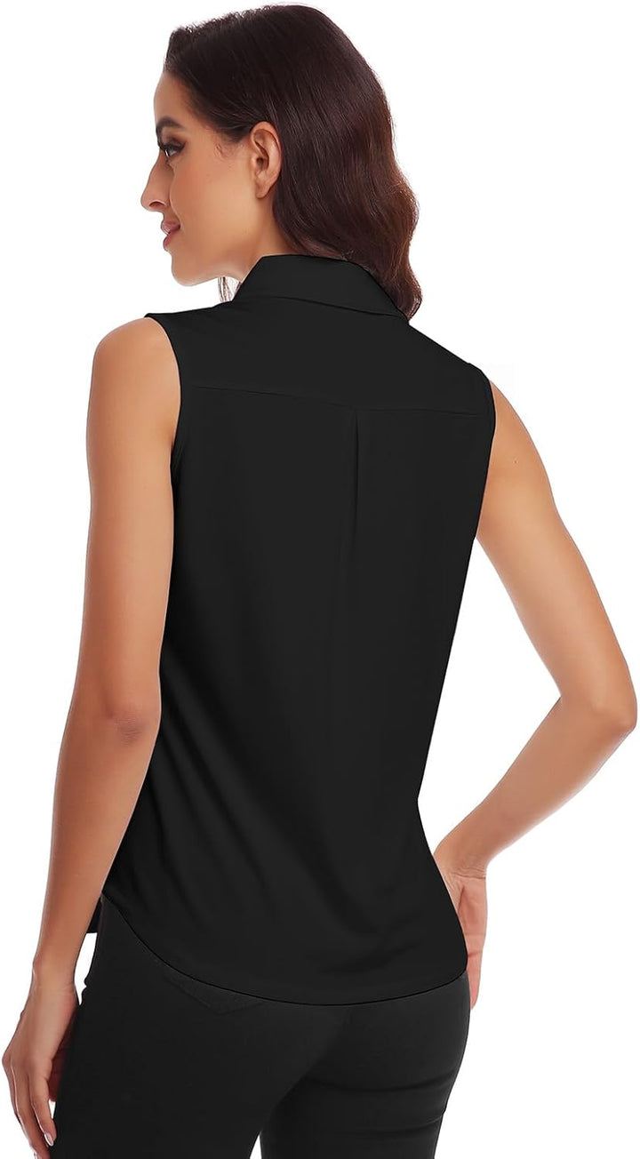Soneven Bluse Damen Elegant Sport Tank Top mit Kragen Damen Ärmellos Poloshirt Golf Polo Sommer Ober