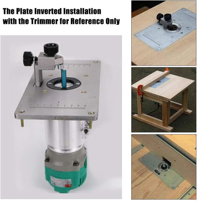 Aluminium Router Tischeinsatzplatte mit 4 Ringen und Schrauben für Holzbearbeitungstische für Einsat