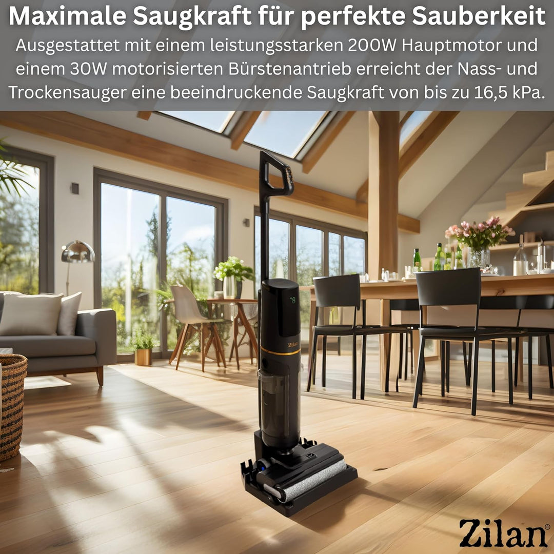 Zilan Akku Nass-Trockensauger mit Wischfunktion – Kabelloser Wischsauger & Staubsauger, Nass-Trocken