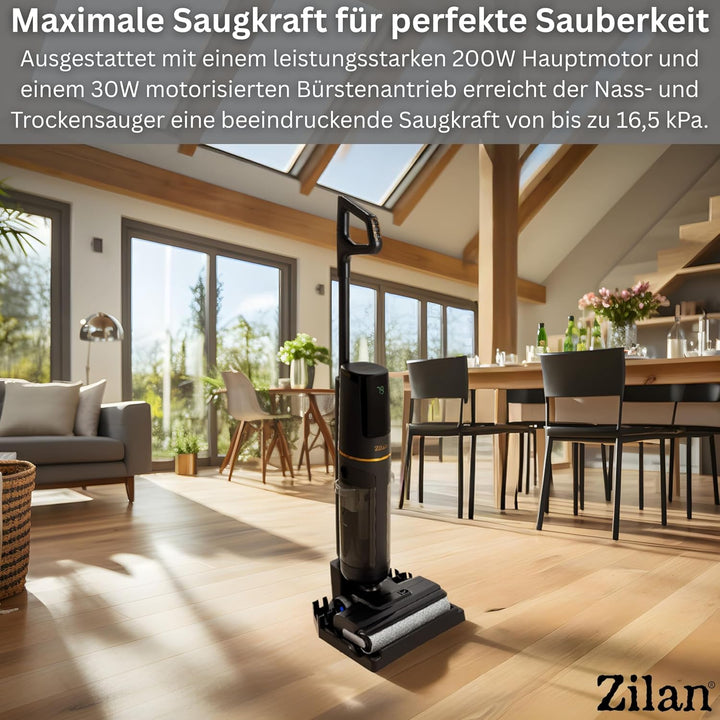 Zilan Akku Nass-Trockensauger mit Wischfunktion – Kabelloser Wischsauger & Staubsauger, Nass-Trocken