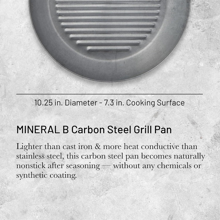 De Buyer - runde Grillpfanne MINERAL B aus Eisenstahl - 26cm Durchmesser - 5613.26, 26cm Durchmesser