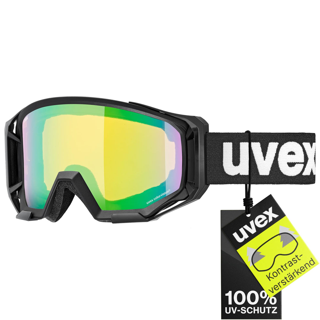 uvex Unisex – Erwachsene Athletic Cv Bike Goggle (1er Pack) Einheitsgrösse black/green-yellow, Einhe