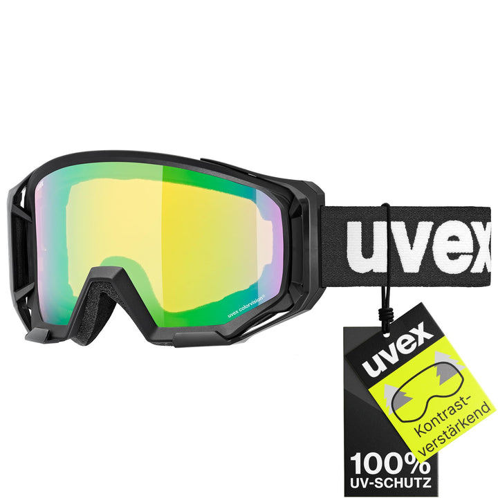 uvex Unisex – Erwachsene Athletic Cv Bike Goggle (1er Pack) Einheitsgrösse black/green-yellow, Einhe