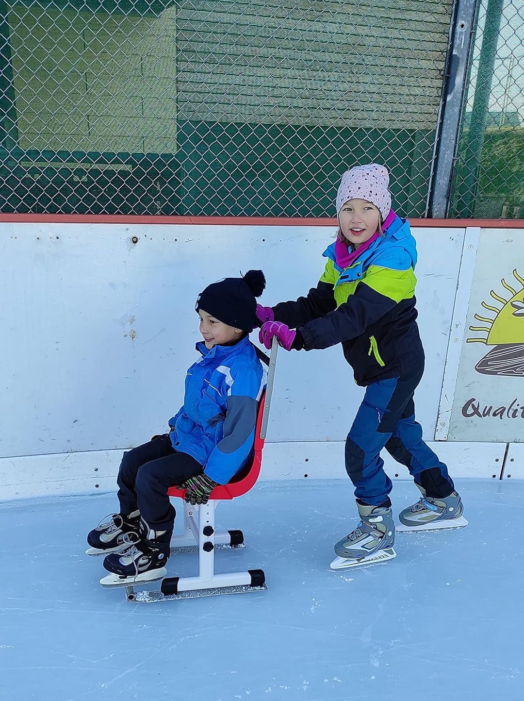Lernhilfe Schlittschuh, Eislaufen, Eishockey, Schlittschuhlaufen Lernen Gelb, Gelb
