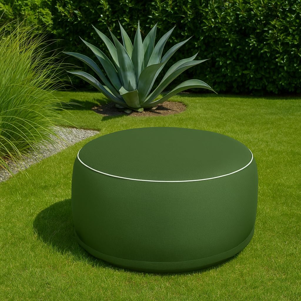 Brandsseller Outdoor Sitzhocker aufblasbar – Pouf Ø 55 x 25 cm – wasserabweisender Sitzsack für Gart