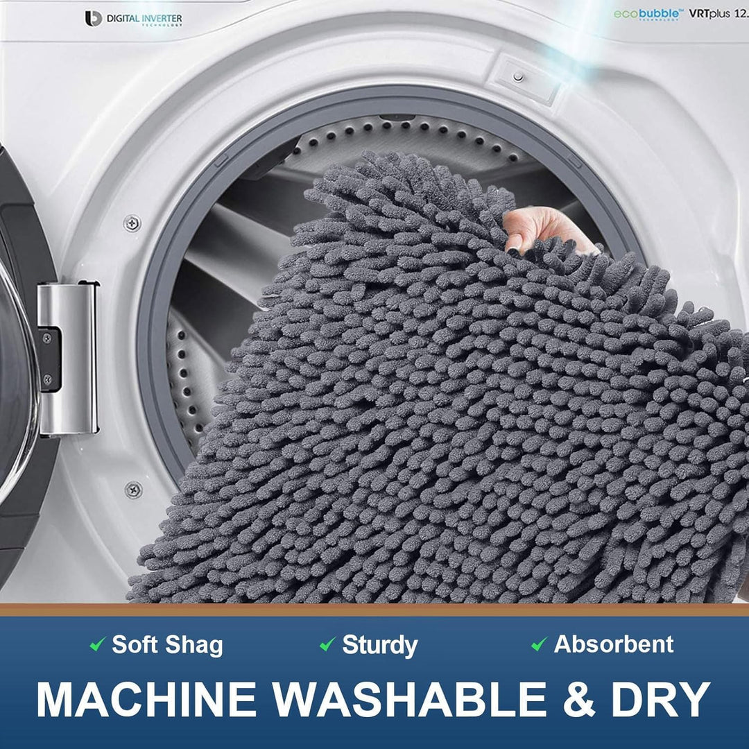 Homaxy rutschfeste Badematte Chenille Badezimmerteppich Mikrofaser Badteppich Saugfähige Hochflor Ba