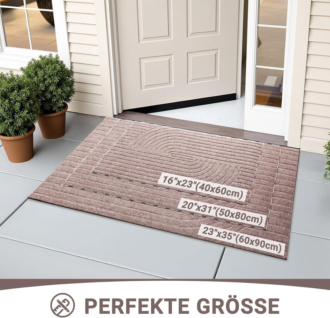 Fussmatte 40x60cm, rutschfeste Maschinenwaschbare Schmutzfangmatte, Teppich Wohnzimmer Innen und Aus