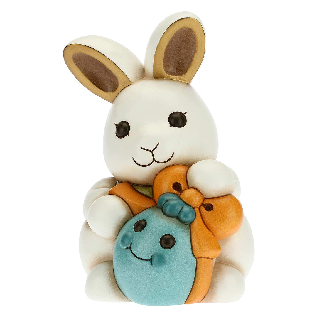 THUN - Entzückendes Joy-Kaninchen mit blauem Ei - Geschenkidee - Linie Color Your Easter - Keramik -