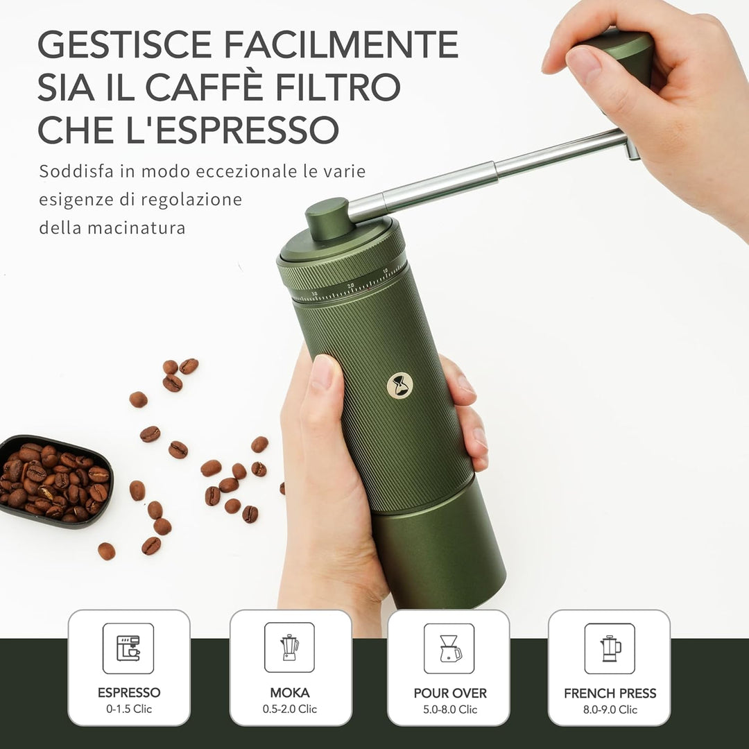 Manuelle Kaffeemühle S3 TIMEMORE, Numerisch Einstellbare Feinheit, Klappgriff, Upgrade Integriertes